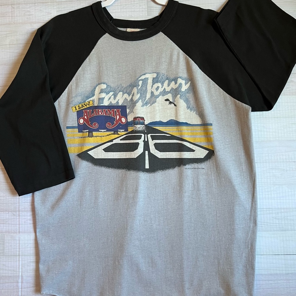 Vintage 1986 Alabama Concert Raglan T-Shirt XL